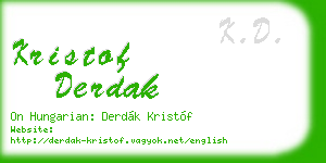 kristof derdak business card