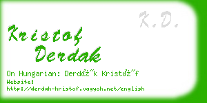 kristof derdak business card
